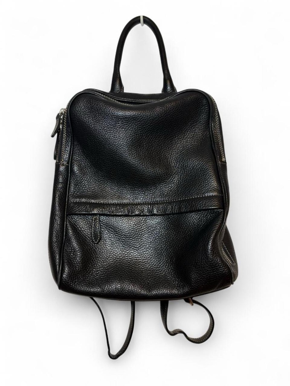 Giostra Firenze Black Pebbled Leather Backpack made in Italy